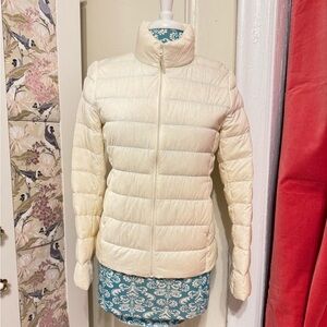 Uniqlo Ultra Light Down High Neck Ivory Jacket